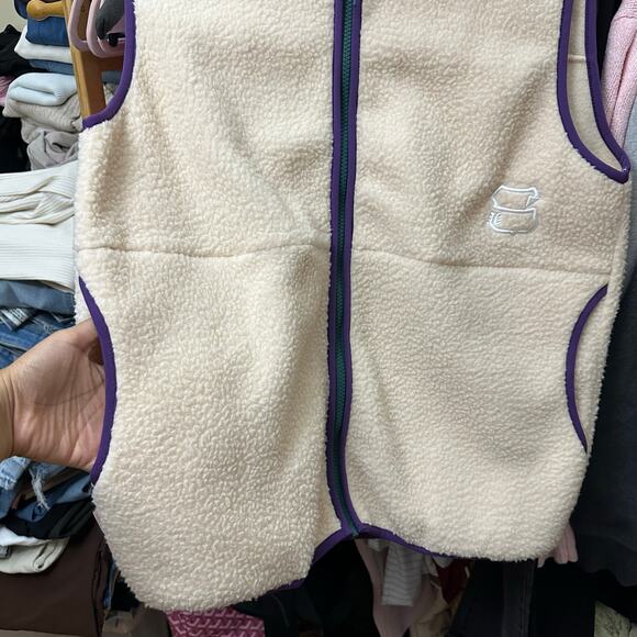 Sugarloaf Social Club Fleece Vest Cream Size Small Unisex - Picture 10 of 16